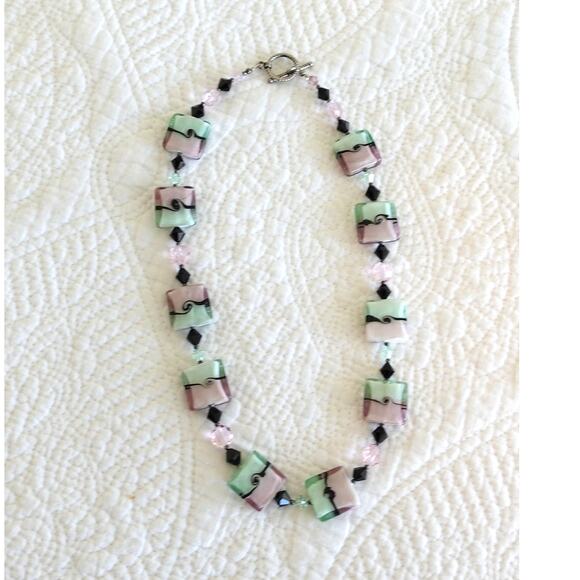 NEW Chunky Hard Candy GLass Bead Necklace and Bracelet set - Picture 6 of 11
